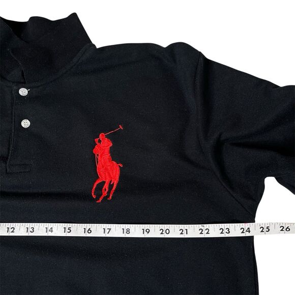 Vintage Polo Ralph Lauren Men XXL Red Big Pony #3 Black Short Sleeve Shirt - Picture 8 of 10